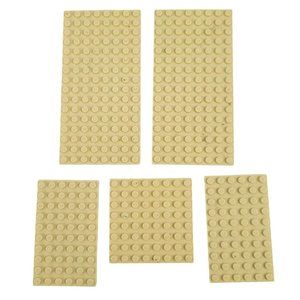 Lot of 5 Genuine LEGO Light Brown Beige Flat Base Plates Brick Building Part